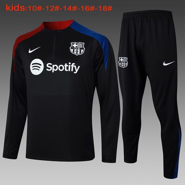 Niños Sudadera De Training Barcelona 2024 2025 Negro Azul 3